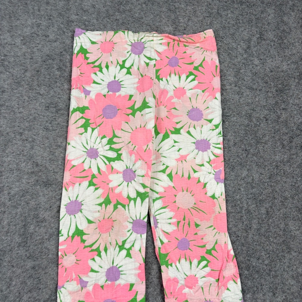 Unbranded Floral Daisy Pants Women Small Pink White Green‎ Retro Boho Cropped - Picture 2 of 11